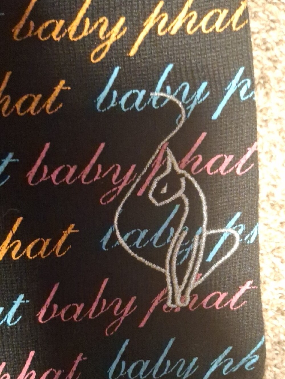 Baby Phat Black Leggings with Multicolor Script - Picture 3 of 3